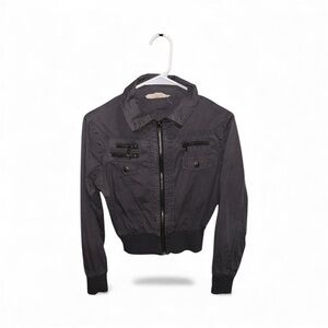 Active Basic Charcoal Bomber Jacket